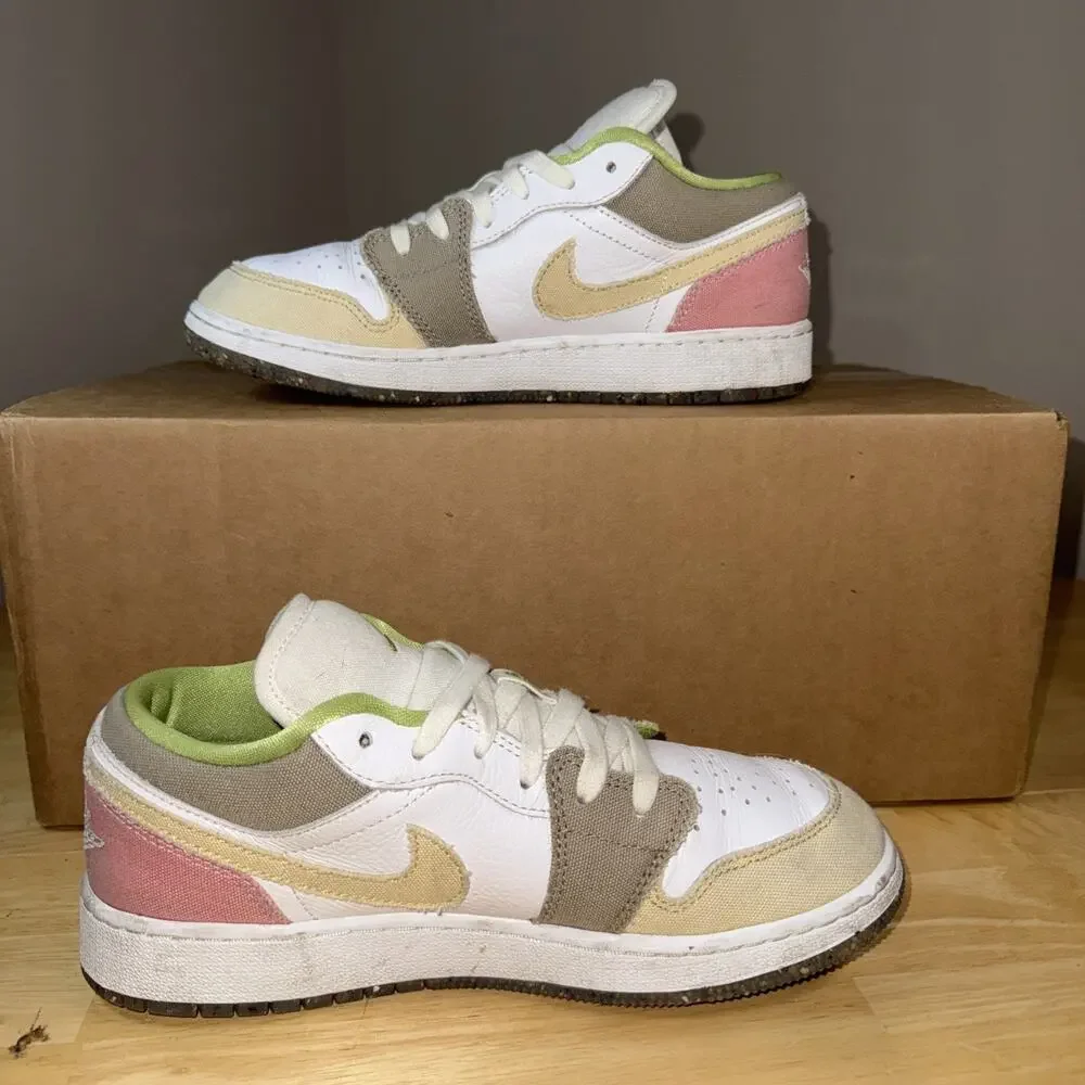 Nike Air Jordan 1 Low SE Shoes Youth 6Y/7.5w Pastel GS Basketball DJ0341-100